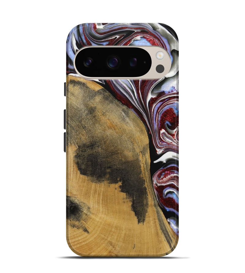 Pixel 9 Wood Live Edge Phone Case - Kessley (Red, 731796)