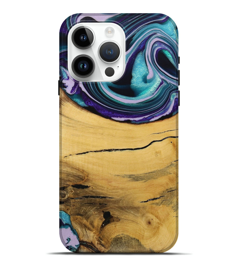 iPhone 15 Pro Max Wood Live Edge Phone Case - Herre (Purple, 731797)