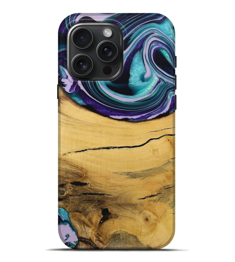 iPhone 16 Pro Max Wood Live Edge Phone Case - Herre (Purple, 731797)