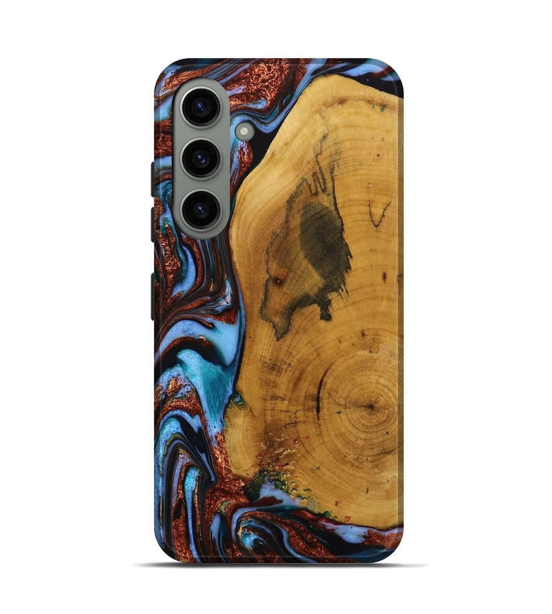 Galaxy S24 Wood Live Edge Phone Case - Mustafa (Teal & Gold, 731798)