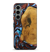 Galaxy S24 Plus Wood Live Edge Phone Case - Mustafa (Teal & Gold, 731798)