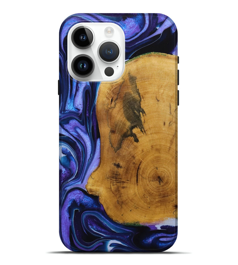 iPhone 15 Pro Max Wood Live Edge Phone Case - Collete (Purple, 731799)