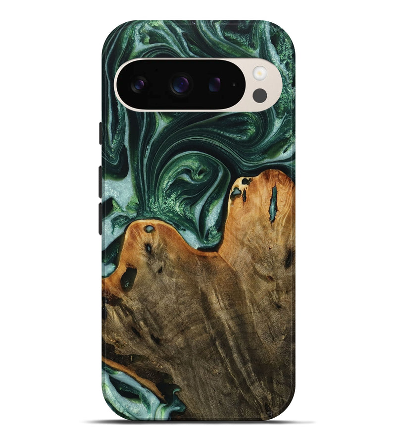 Pixel 9 Pro XL Wood Live Edge Phone Case - Grame (Green, 731800)