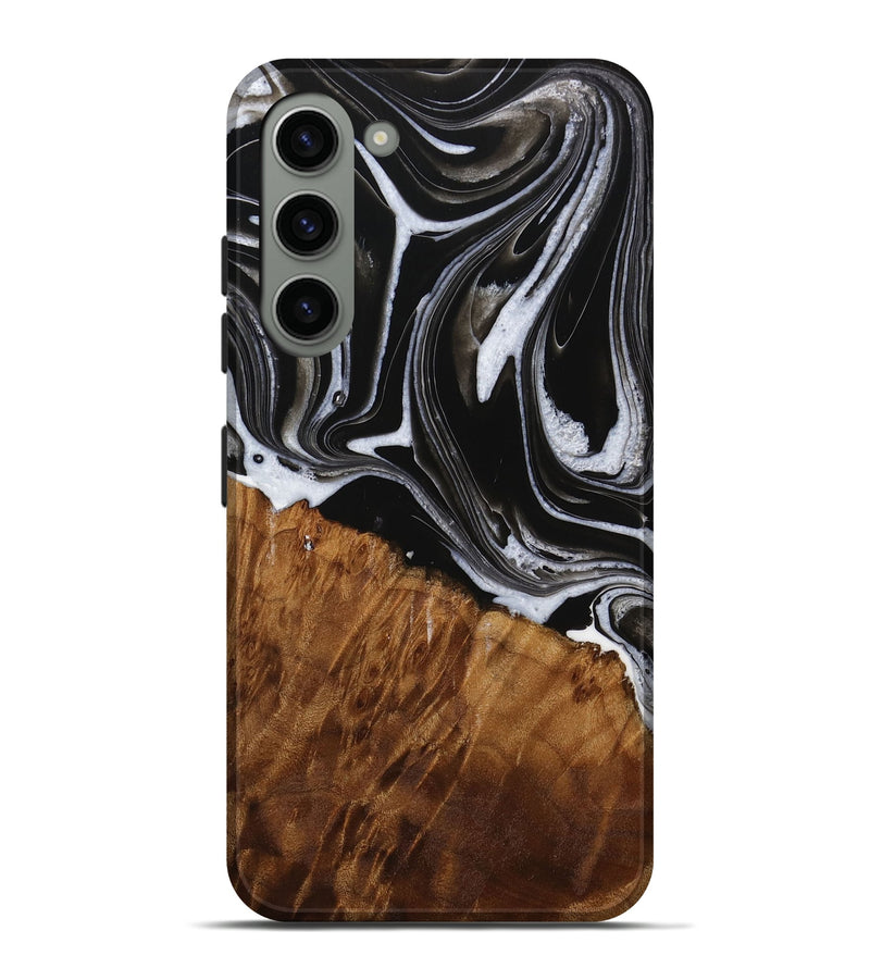 Galaxy S23 Plus Wood Live Edge Phone Case - Fina (Black & White, 731803)