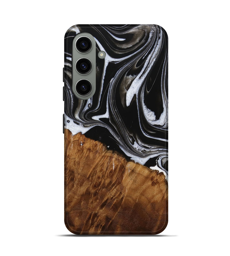 Galaxy S24 Wood Live Edge Phone Case - Fina (Black & White, 731803)