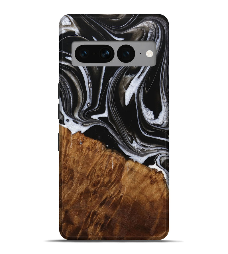 Pixel 7 Pro Wood Live Edge Phone Case - Fina (Black & White, 731803)