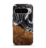 Pixel 9 Pro Wood Live Edge Phone Case - Fina (Black & White, 731803)