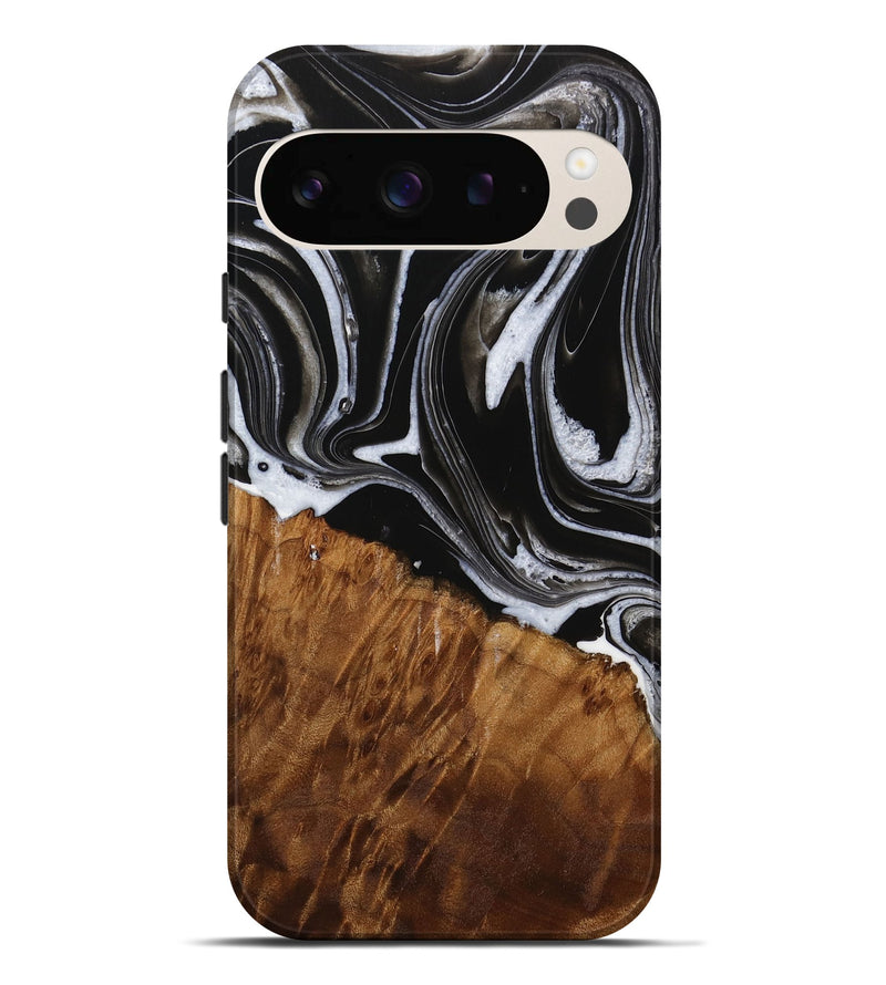 Pixel 9 Pro XL Wood Live Edge Phone Case - Fina (Black & White, 731803)