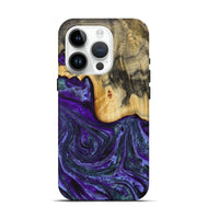 iPhone 15 Pro Wood Live Edge Phone Case - Larysa (Purple, 731804)