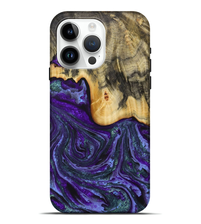 iPhone 15 Pro Max Wood Live Edge Phone Case - Larysa (Purple, 731804)