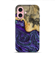 iPhone 16 Wood Live Edge Phone Case - Larysa (Purple, 731804)