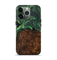 iPhone 13 Pro Wood Live Edge Phone Case - Cassie (Green, 731805)