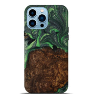 iPhone 14 Pro Max Wood Live Edge Phone Case - Cassie (Green, 731805)