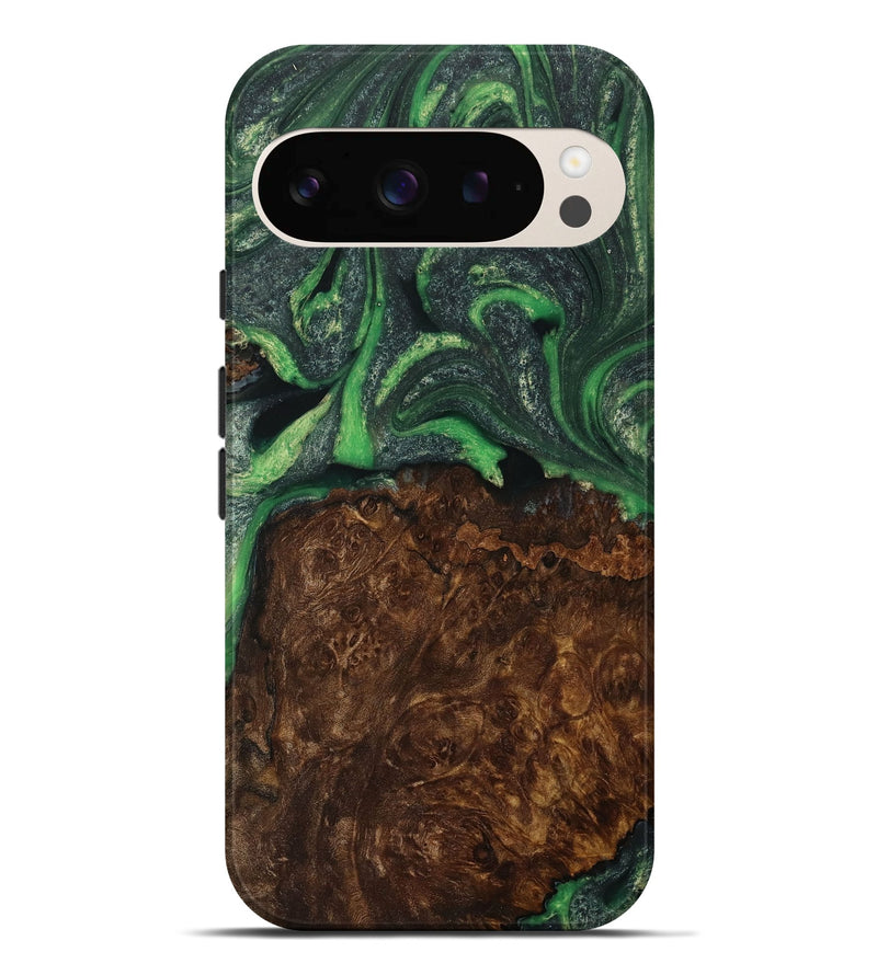 Pixel 9 Pro XL Wood Live Edge Phone Case - Cassie (Green, 731805)