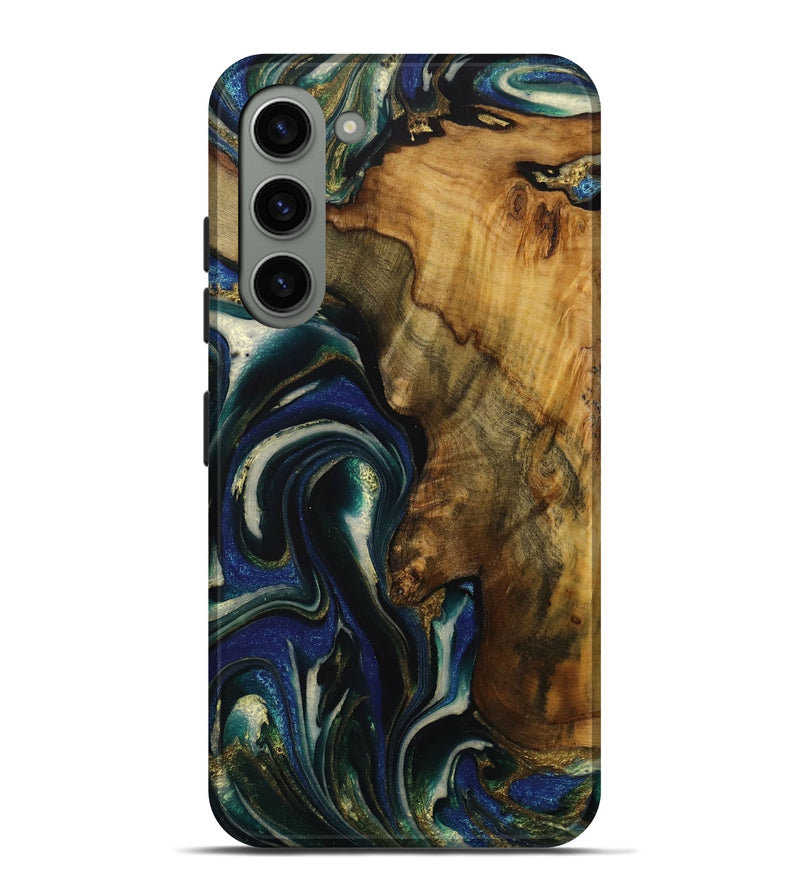 Galaxy S23 Plus Wood Live Edge Phone Case - Ophelie (Blue, 731806)