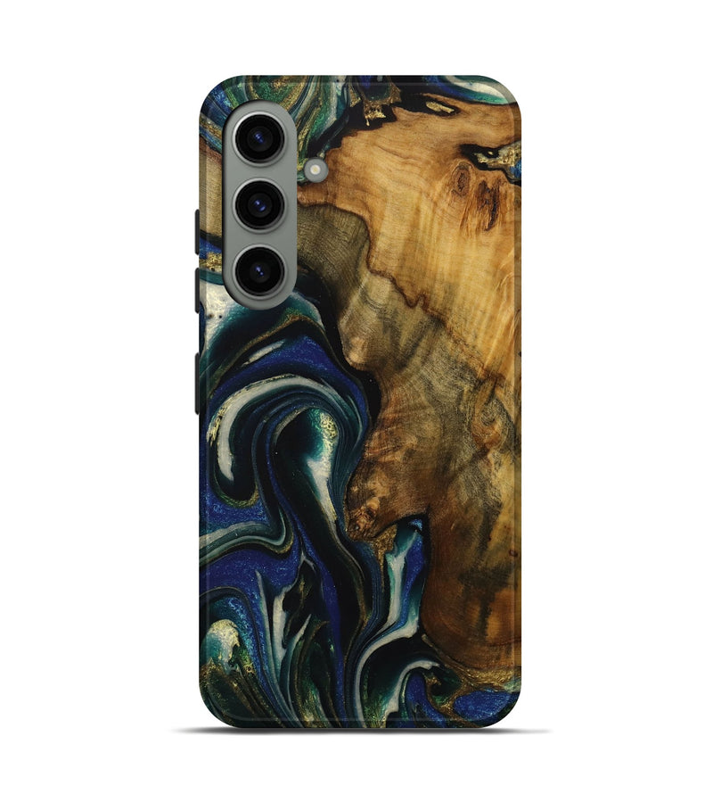 Galaxy S24 Wood Live Edge Phone Case - Ophelie (Blue, 731806)