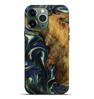 iPhone 13 Pro Max Wood Live Edge Phone Case - Ophelie (Blue, 731806)