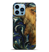 iPhone 14 Pro Max Wood Live Edge Phone Case - Ophelie (Blue, 731806)