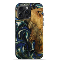 iPhone 16 Pro Max Wood Live Edge Phone Case - Ophelie (Blue, 731806)