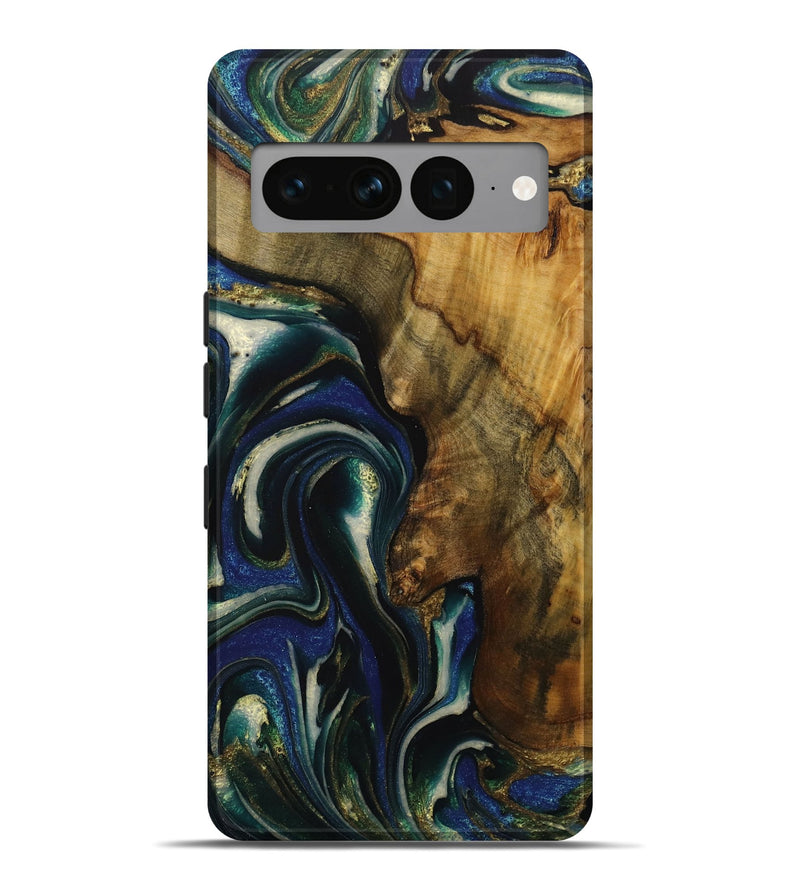 Pixel 7 Pro Wood Live Edge Phone Case - Ophelie (Blue, 731806)