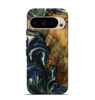 Pixel 9 Pro Wood Live Edge Phone Case - Ophelie (Blue, 731806)