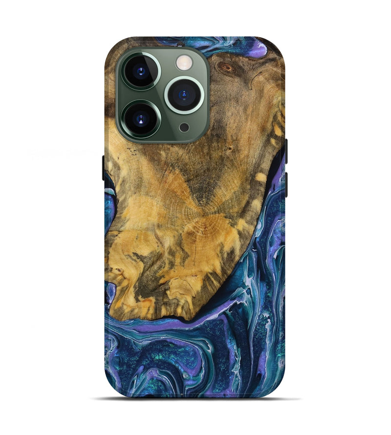 iPhone 13 Pro Wood Live Edge Phone Case - Dedrick (Blue, 731807)