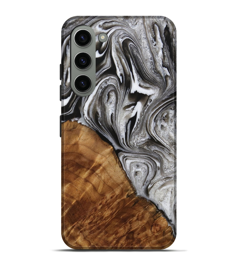 Galaxy S23 Plus Wood Live Edge Phone Case - Radomir (Black & White, 731808)