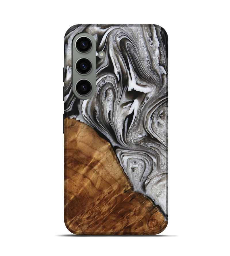 Galaxy S24 Wood Live Edge Phone Case - Radomir (Black & White, 731808)