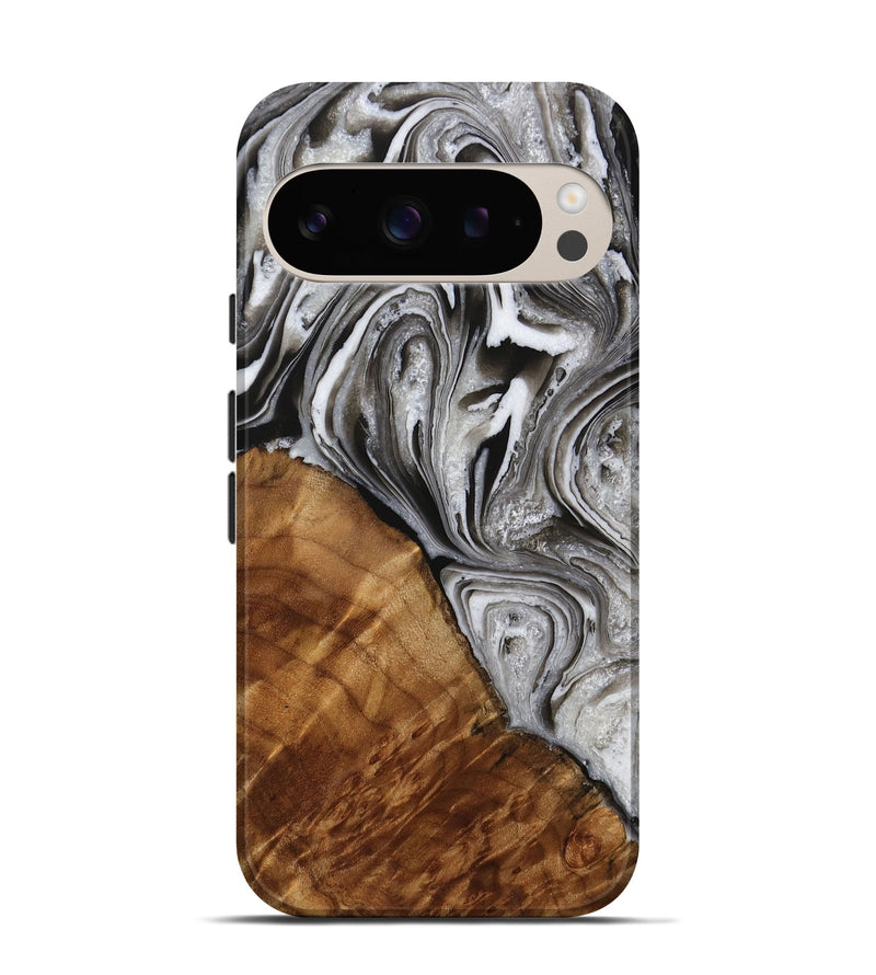 Pixel 9 Wood Live Edge Phone Case - Radomir (Black & White, 731808)