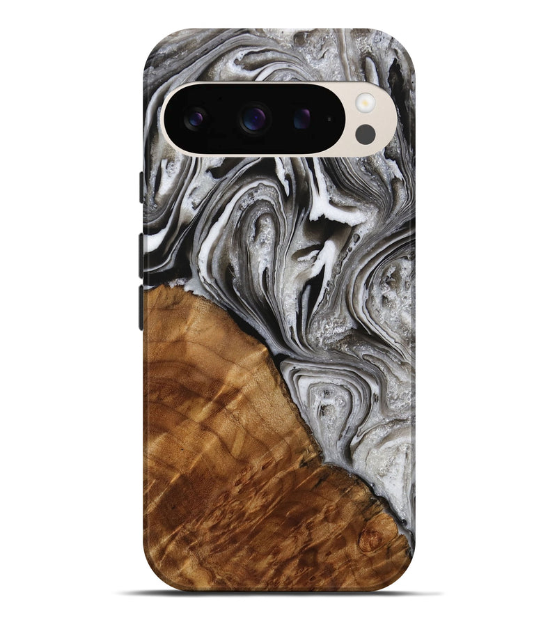 Pixel 9 Pro XL Wood Live Edge Phone Case - Radomir (Black & White, 731808)