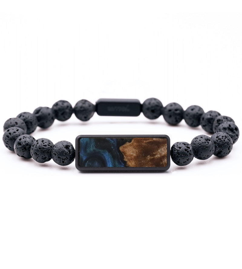 Lava Bead Wood Bracelet - Brantley (Blue, 732230)