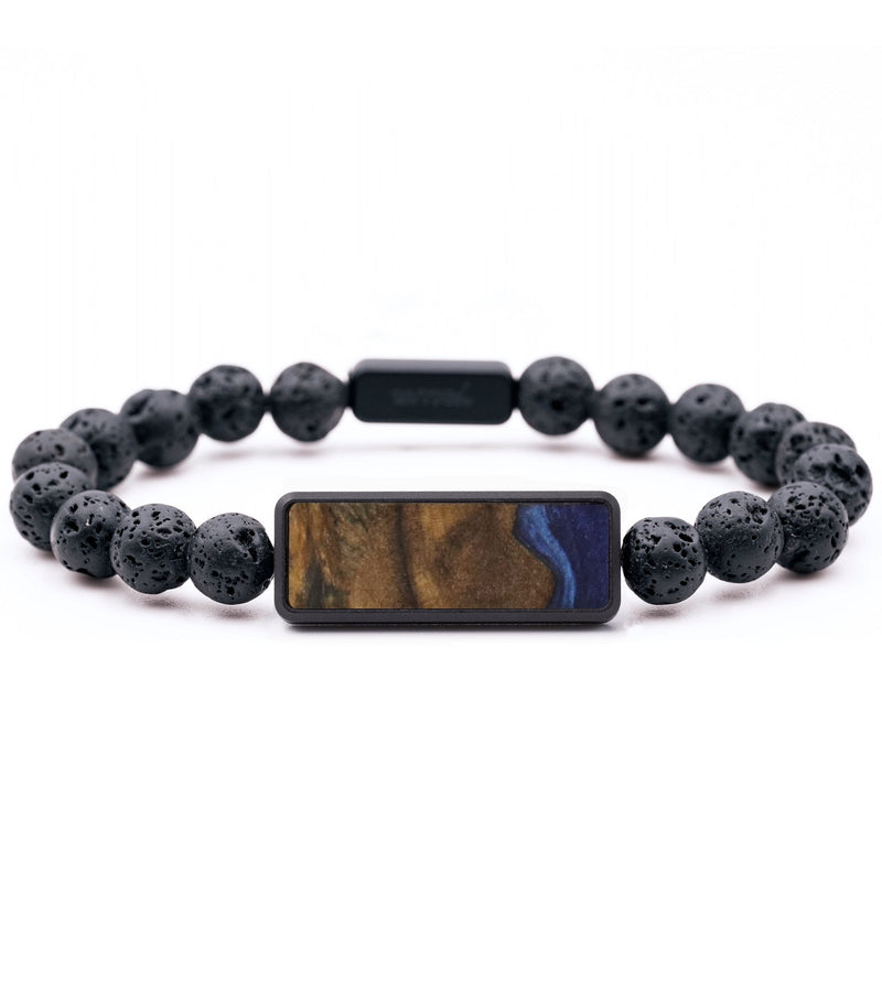 Lava Bead Wood Bracelet - Lamont (Blue, 732231)