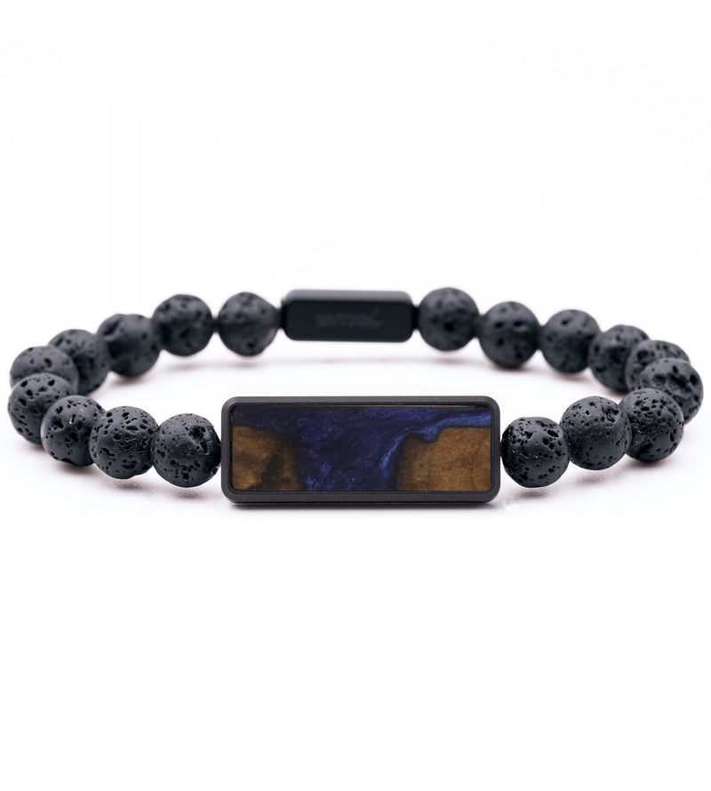 Lava Bead Wood Bracelet - Bentley (Blue, 732232)