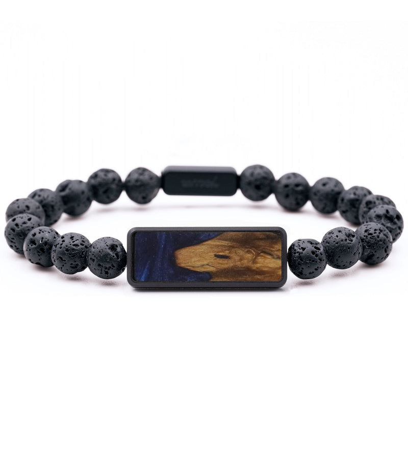 Lava Bead Wood Bracelet - Palmer (Blue, 732234)