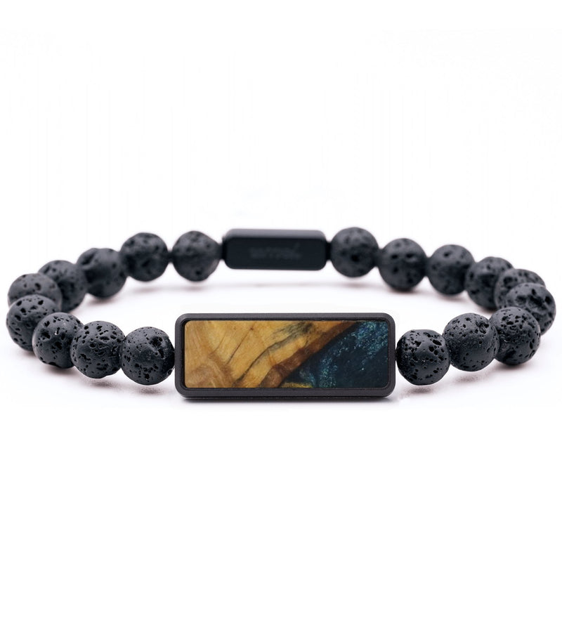 Lava Bead Wood Bracelet - Carlton (Blue, 732244)