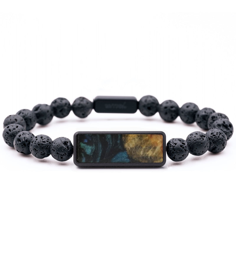 Lava Bead Wood Bracelet - Woodrow (Blue, 732253)