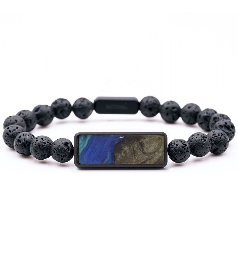 Lava Bead Wood Bracelet - Andre (Blue, 732254)