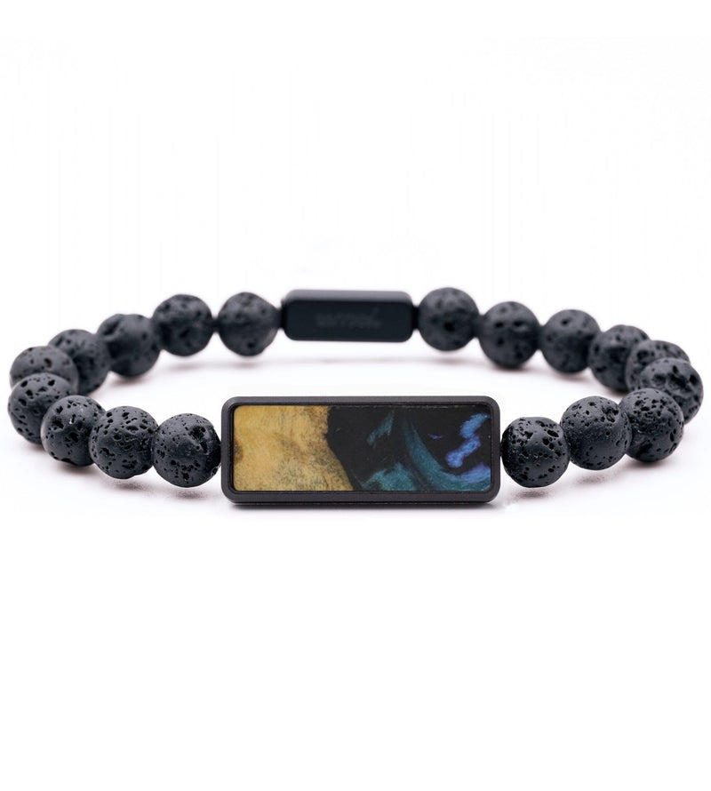 Lava Bead Wood Bracelet - Nevaeh (Blue, 732256)