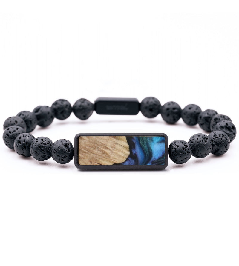 Lava Bead Wood Bracelet - Lauryn (Blue, 732257)