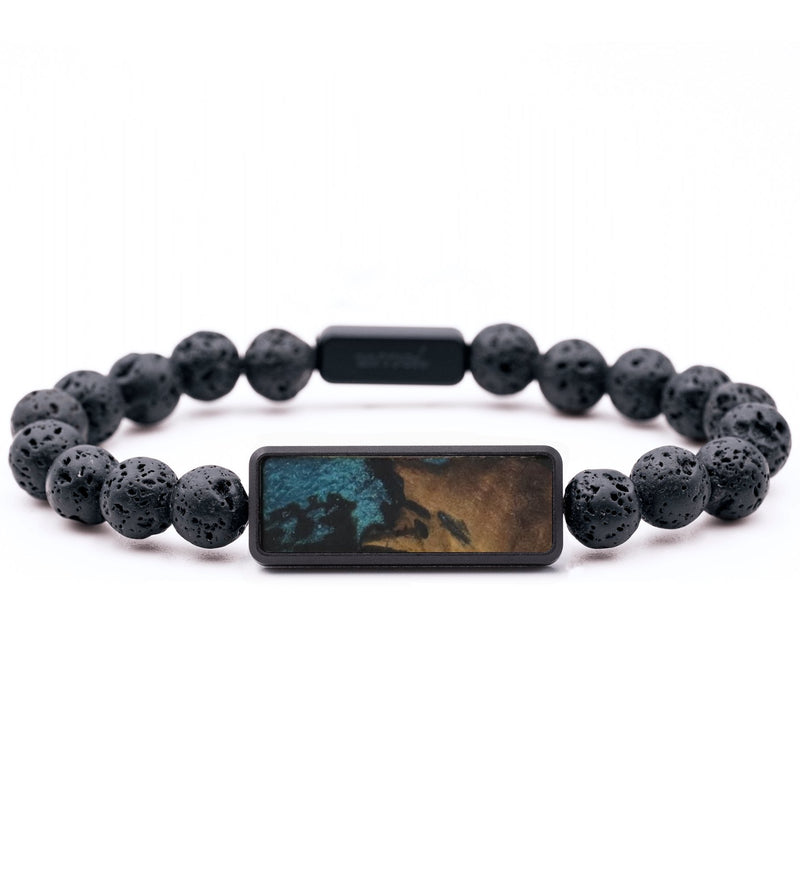 Lava Bead Wood Bracelet - Ernest (Blue, 732260)