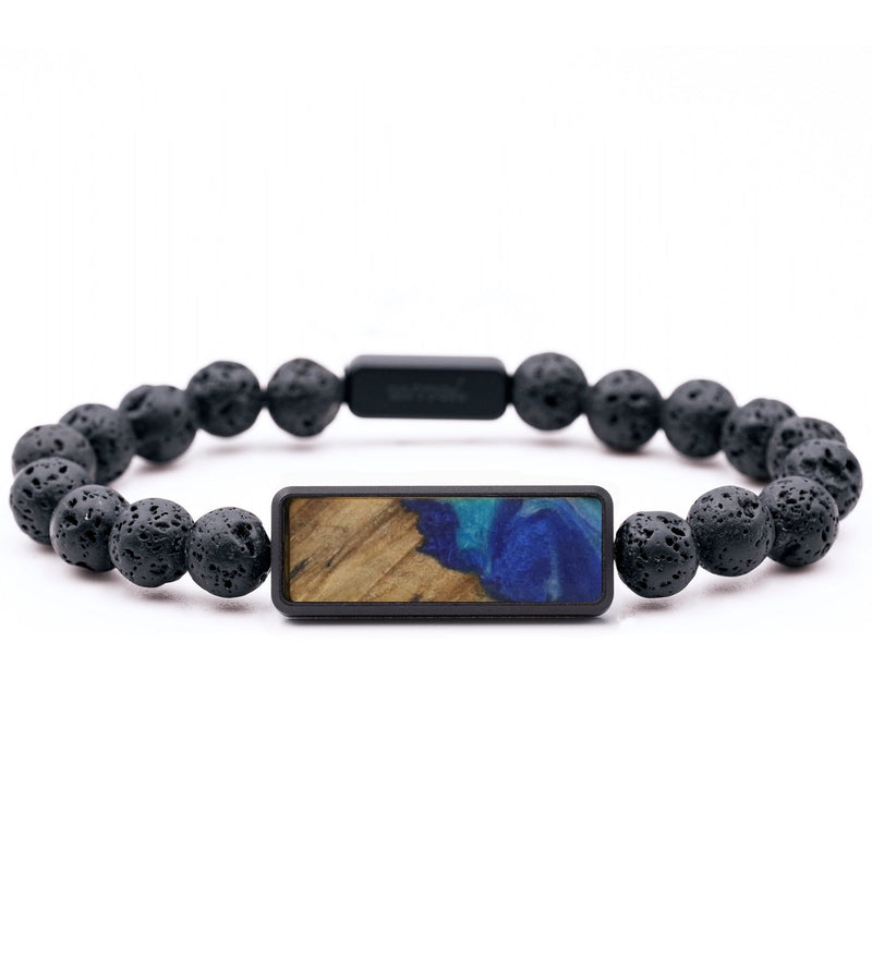 Lava Bead Wood Bracelet - Scarlett (Blue, 732265)