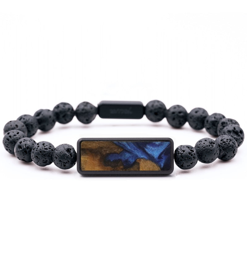 Lava Bead Wood Bracelet - Latisha (Blue, 732267)