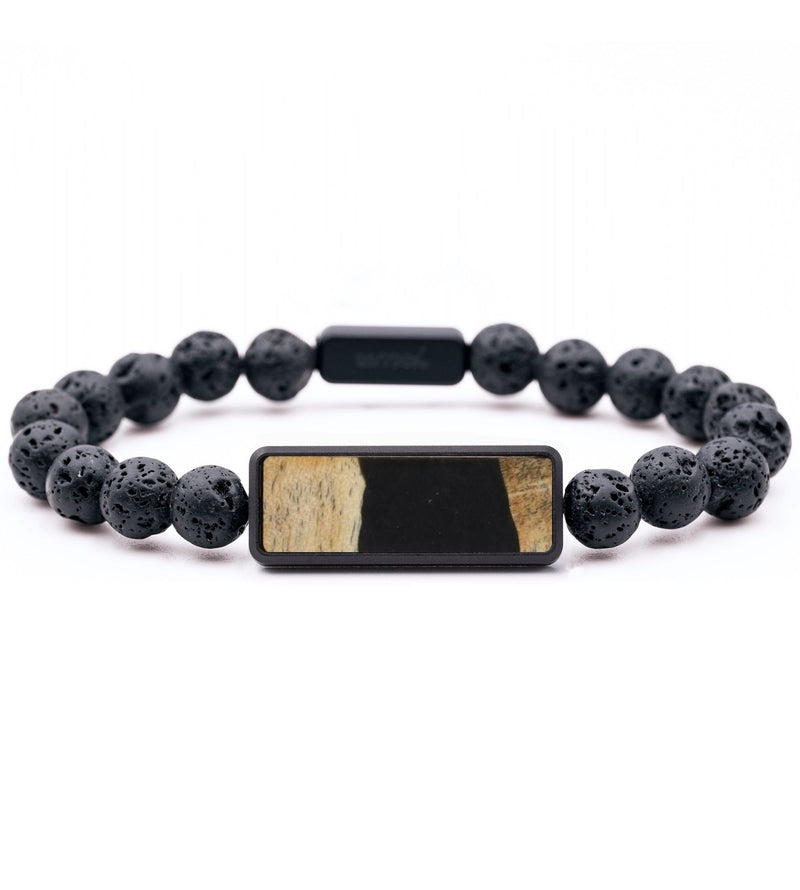 Lava Bead Wood Bracelet - Kyleigh (Pure Black, 732269)