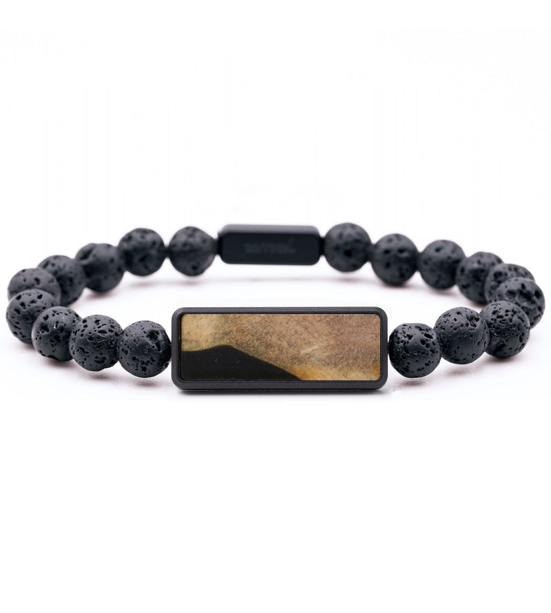 Lava Bead Wood Bracelet - Jesse (Pure Black, 732270)