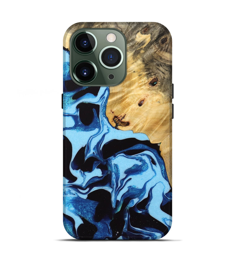 iPhone 13 Pro Wood Live Edge Phone Case - Colman (Blue, 732324)