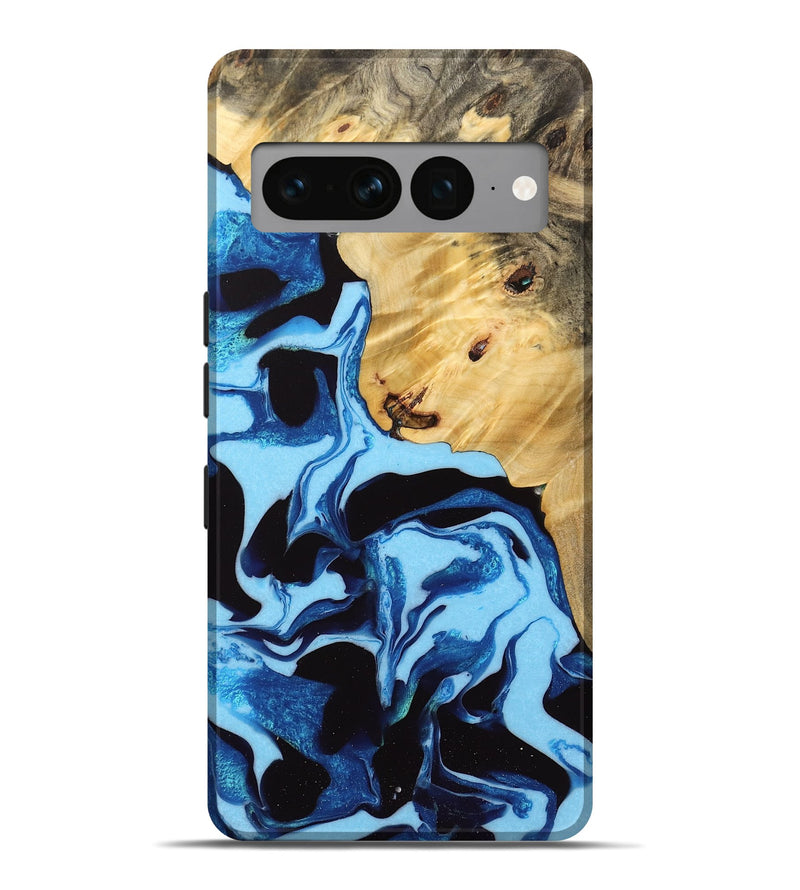 Pixel 7 Pro Wood Live Edge Phone Case - Colman (Blue, 732324)