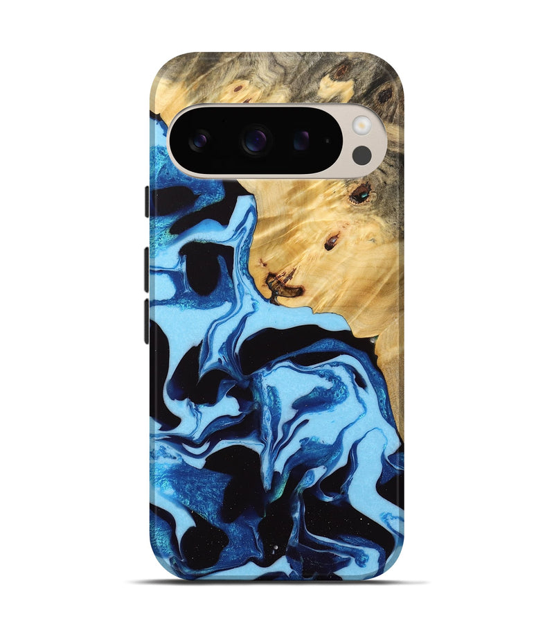 Pixel 9 Wood Live Edge Phone Case - Colman (Blue, 732324)