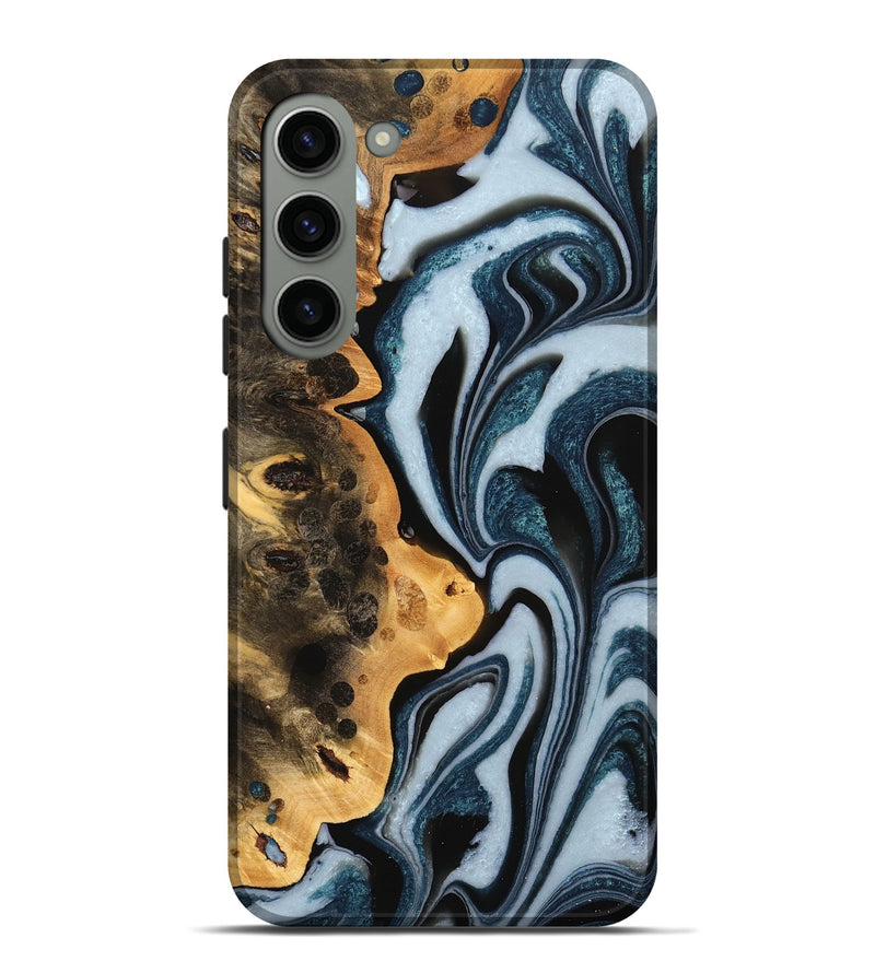 Galaxy S23 Plus Wood Live Edge Phone Case - Aryan (Black & White, 732328)