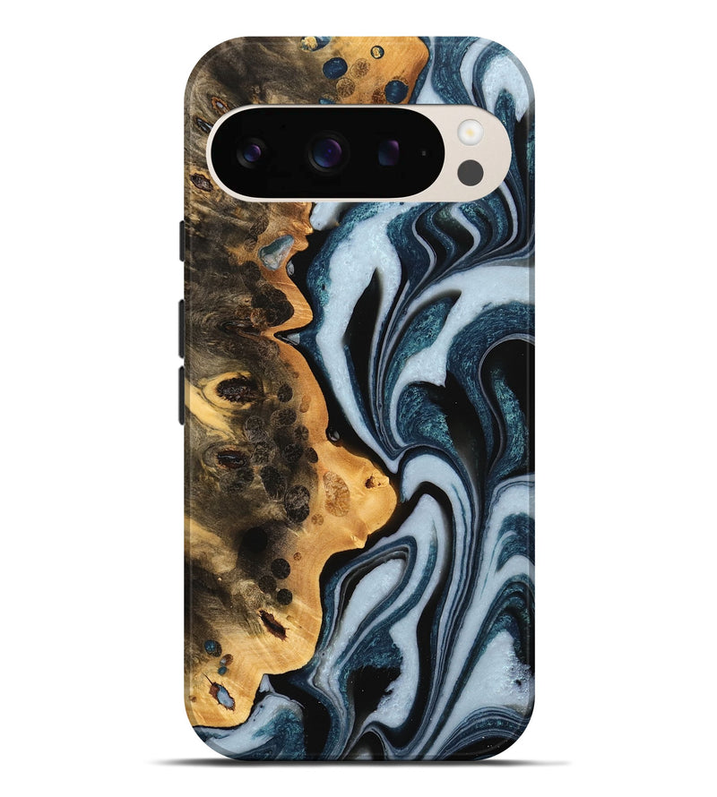 Pixel 9 Pro XL Wood Live Edge Phone Case - Aryan (Black & White, 732328)