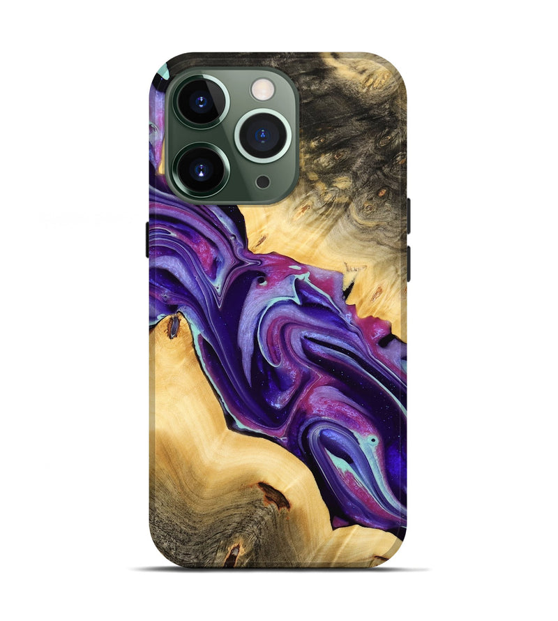 iPhone 13 Pro Wood Live Edge Phone Case - Reggi (Purple, 732331)